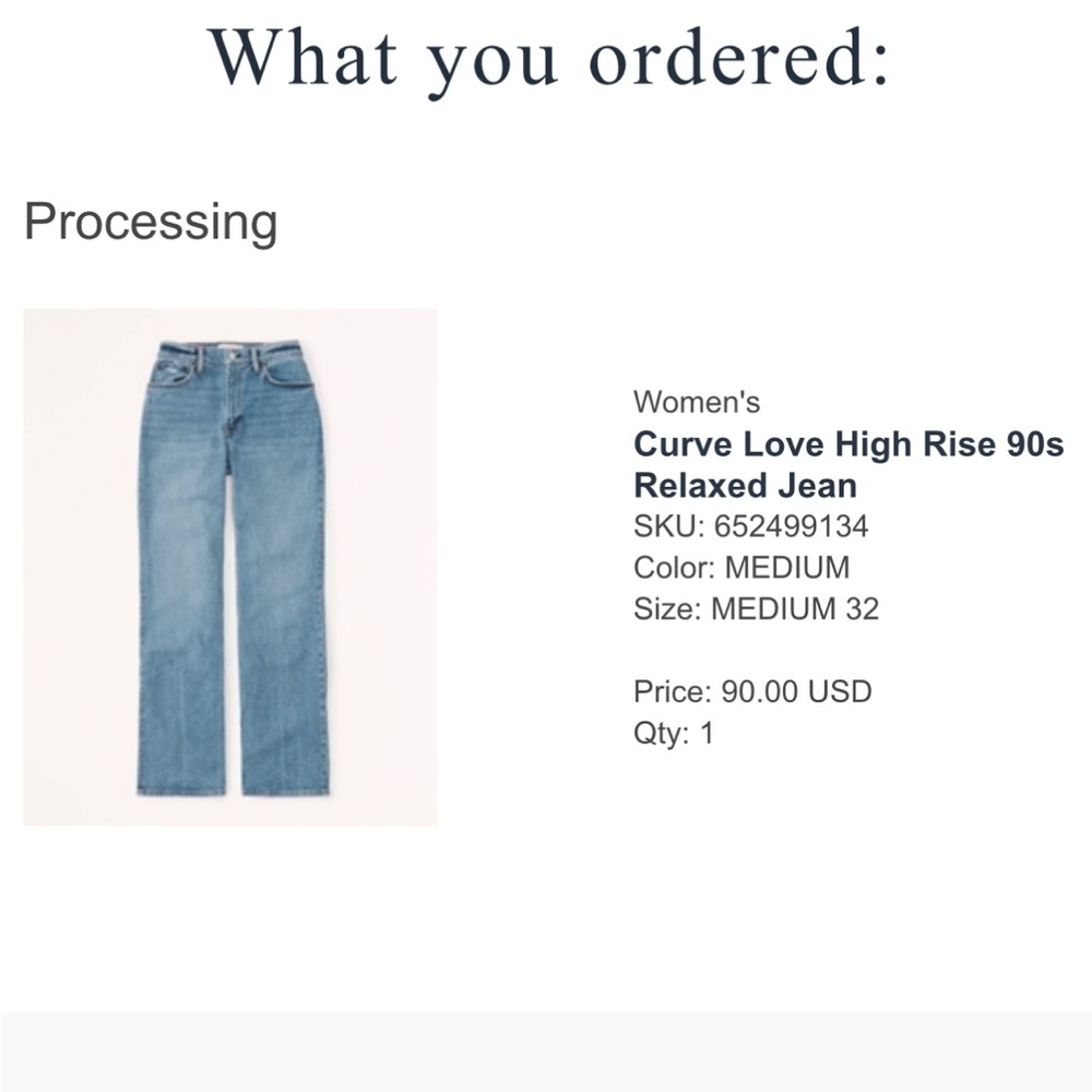 Curve Love High Rise 90s Relaxed Jean - Medium Blue
